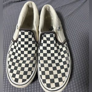 Vans White Slip-On Loafers